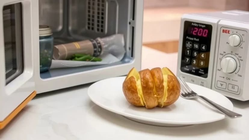 Bakad potatis i micro på 5 minuter