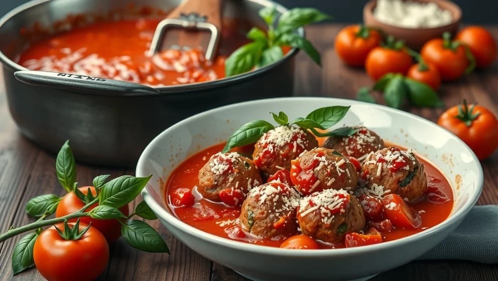 Italienska köttbullar i tomatsås hemma