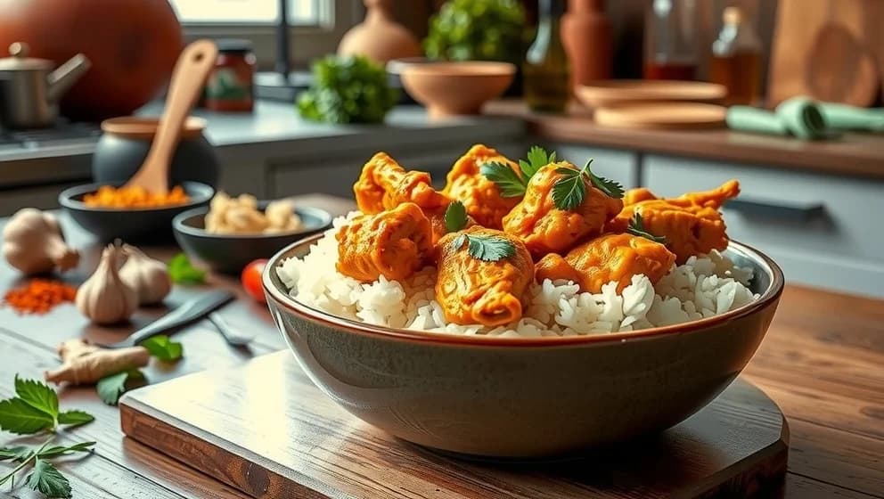 Kyckling curry med ris hemma på 30 minuter