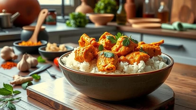 Kyckling curry med ris hemma på 30 minuter